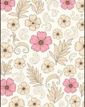 Pink Peach Floral Swirl Pattern Rug