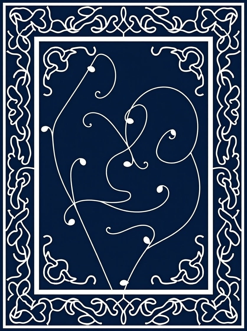 Abstract Swirl Vine Pattern Rug