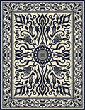 Ornate Floral Medallion Pattern Runner Rug