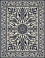 Ornate Floral Medallion Pattern Runner Rug