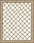 Net Patterned Scroll Border Rug
