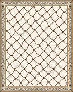 Net Patterned Scroll Border Rug