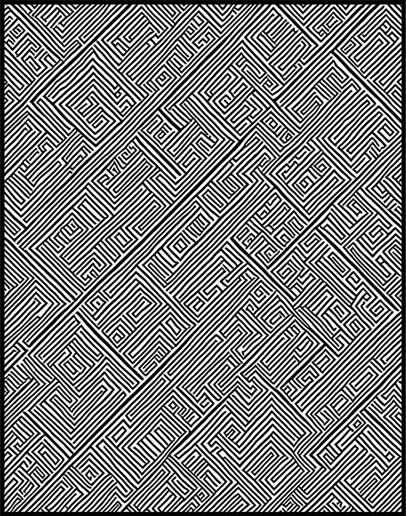 Abstract Geometric Maze Pattern Rug