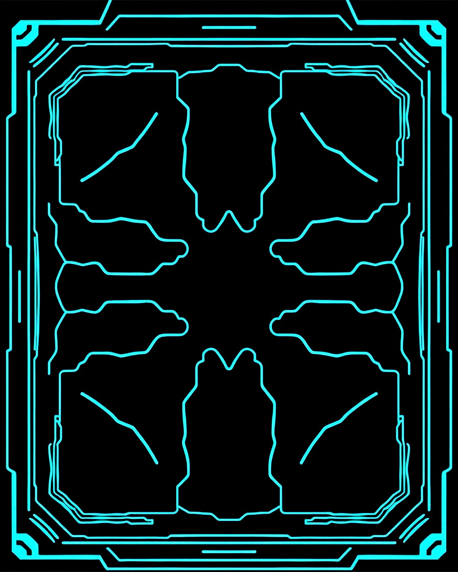 Cyberpunk Neon Circuit Pattern Rug