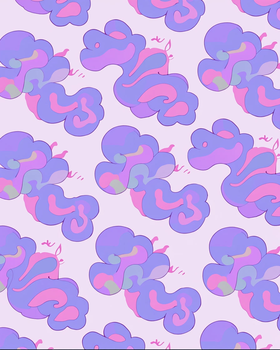 Pastel Swirls Organic Pattern Rug