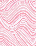 Pink Gentle Wavy Striped Design Rug