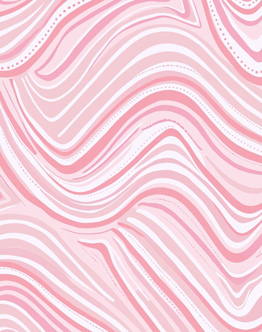 Pink Gentle Wavy Striped Design Rug