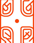Bold Orange Abstract Labyrinth Design Rug