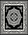 Classic Black White Floral Medallion Rug