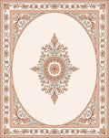 Elegant Floral Scroll Oval Rug