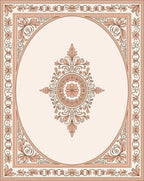 Elegant Floral Scroll Oval Rug