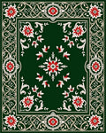 Ornate Floral Border Design Rug
