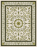 Green Floral Scrollwork Classic Design Rug