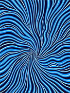 Vortex Blue Striped Optical Art Rug