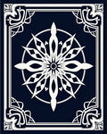 Navy White Abstract Floral Mandala Design Rug