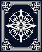 Navy White Abstract Floral Mandala Design Rug