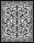 Intricate Leaf Scroll Patterned Design Rug