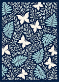 Butterflies and Botanical Illustration Design Rug