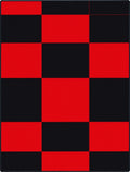 Bold Red Black Checkerboard Pattern Rug
