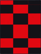 Bold Red Black Checkerboard Pattern Rug