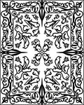 Intricate Floral Border Art Rug