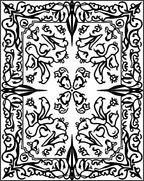 Intricate Floral Border Art Rug