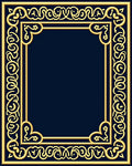 Ornate Gold Border Design Rug