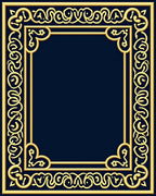Ornate Gold Border Design Rug