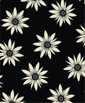Floral Black Cream Contrast Design Rug
