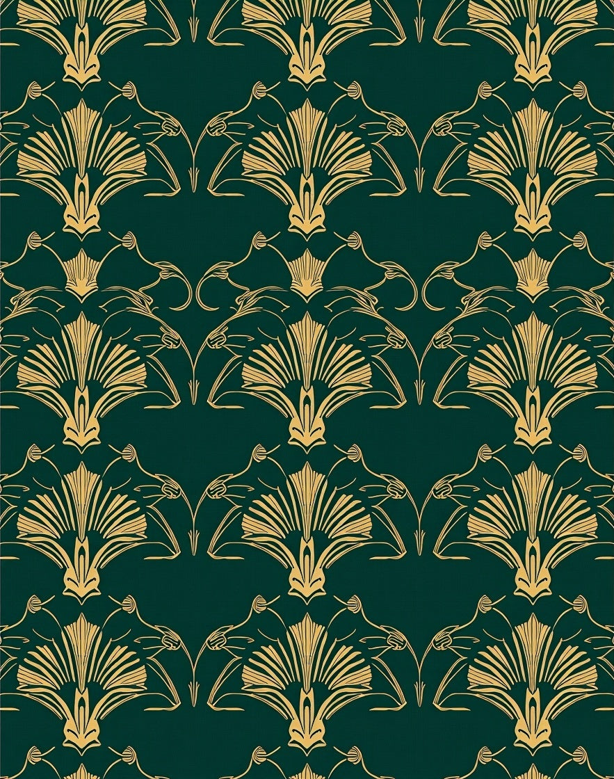 Art Nouveau Fan Pattern Rug