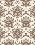 Classic Brown Ivory Damask Arabesque Rug