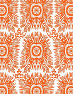 Vibrant Sunburst Style Pattern Rug