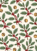 Green Pine Boughs Red Bows Orbs Rug