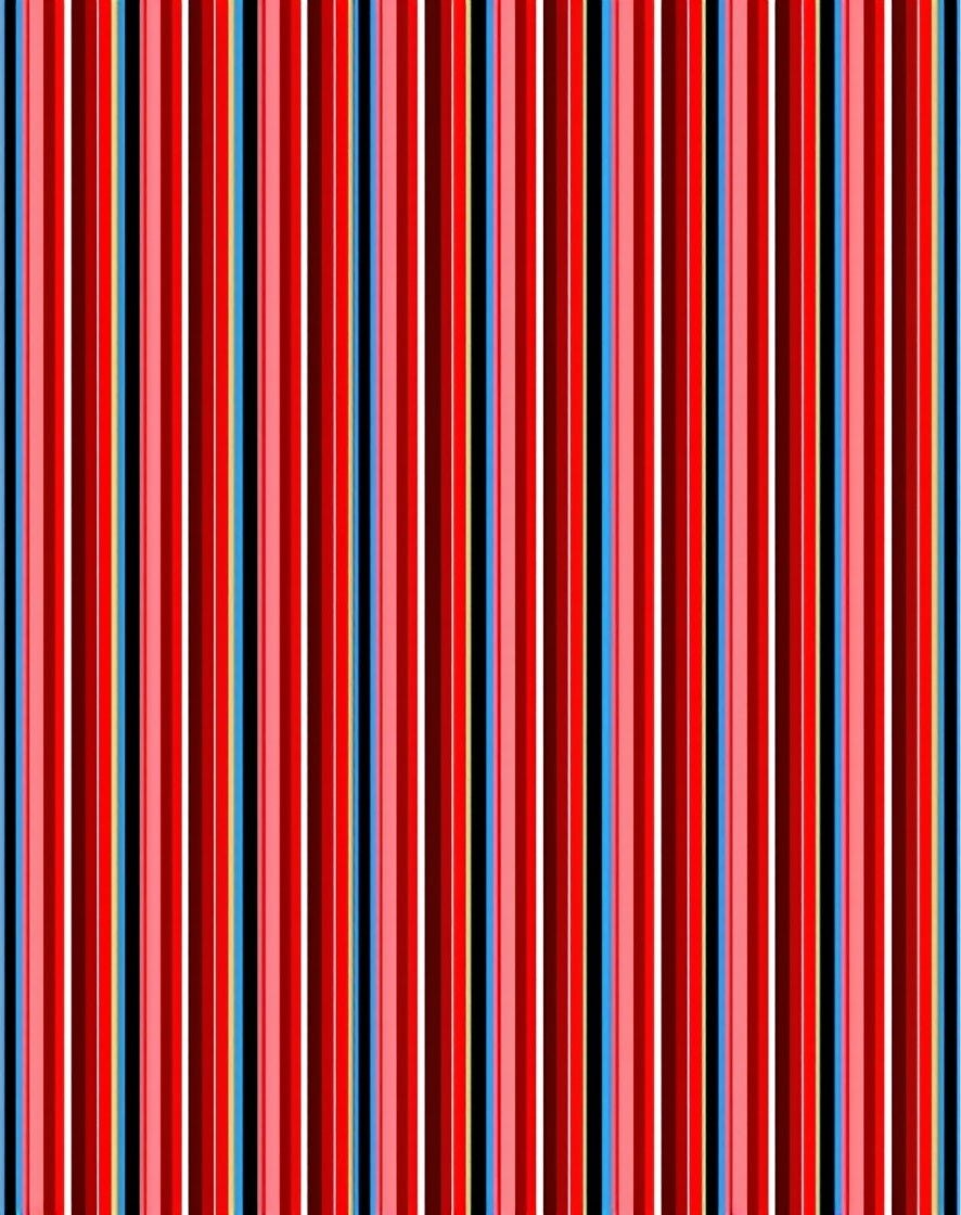 Vibrant Red Blue Stripe Pattern Rug