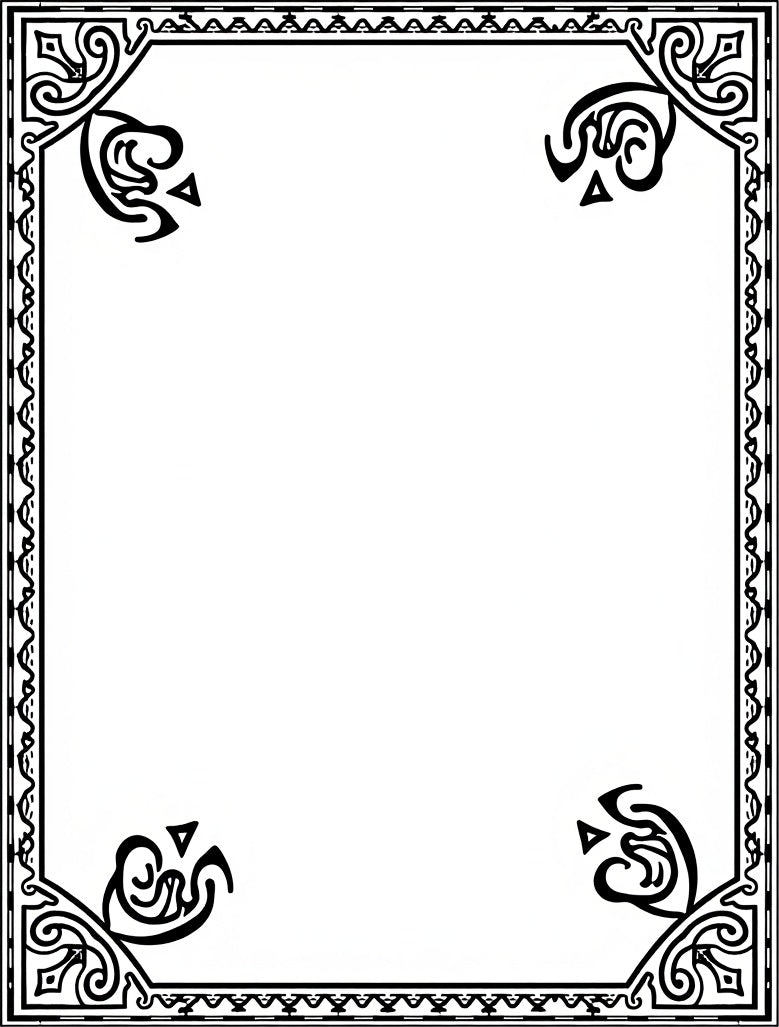 Ornate Black White Scrollwork Design Rug