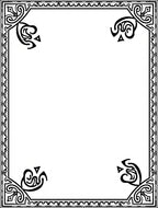 Ornate Black White Scrollwork Design Rug