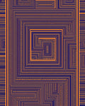 Bold Orange Navy Geometric Maze Rug