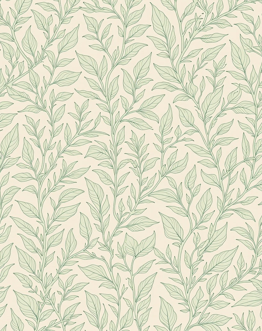 Verdant Leaf Pattern Runner Rug