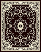 Intricate Floral Scroll Detailed Pattern Rug