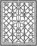 Intricate Black Lattice Ornamental Design Rug