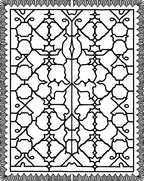 Intricate Black Lattice Ornamental Design Rug