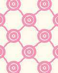 Pink Nested Circles Grid Design Rug
