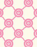 Pink Nested Circles Grid Design Rug