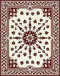 Floral Starburst Geometric Border Rug
