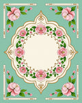 Pink Floral Garden Medallion Rug