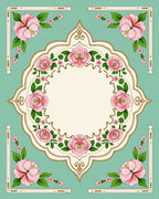 Pink Floral Garden Medallion Rug