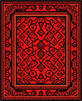 Traditional Red Black Intricate Pattern Rug