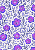 Purple Floral Vine Pattern Rug