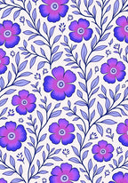 Purple Floral Vine Pattern Rug