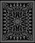 Ornate Black White Floral Vine Rug